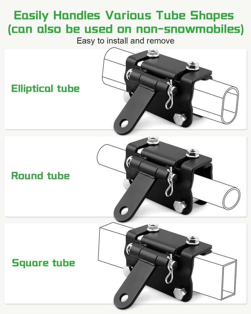 JUQAFY Upgraded Snowmobile Bumper Hitch Bumper Tow Hitch Fits for Ski Doo/Polaris/REV/Arctic Cat/Yamaha, Tongue Type Snowmobile Accessories - Image 5